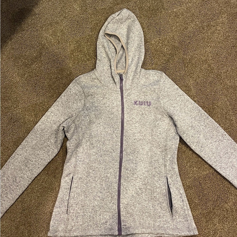 KUIU Heather Gray Utility Jacket with Purple Details
